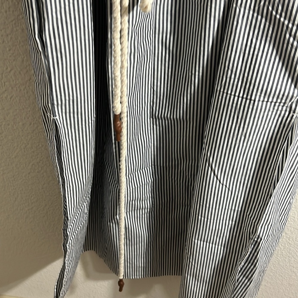 Banana Republic women’s SHIRT dress  SZ XL 100% cotton v-neck POPLIN   Coastal - Picture 9 of 10